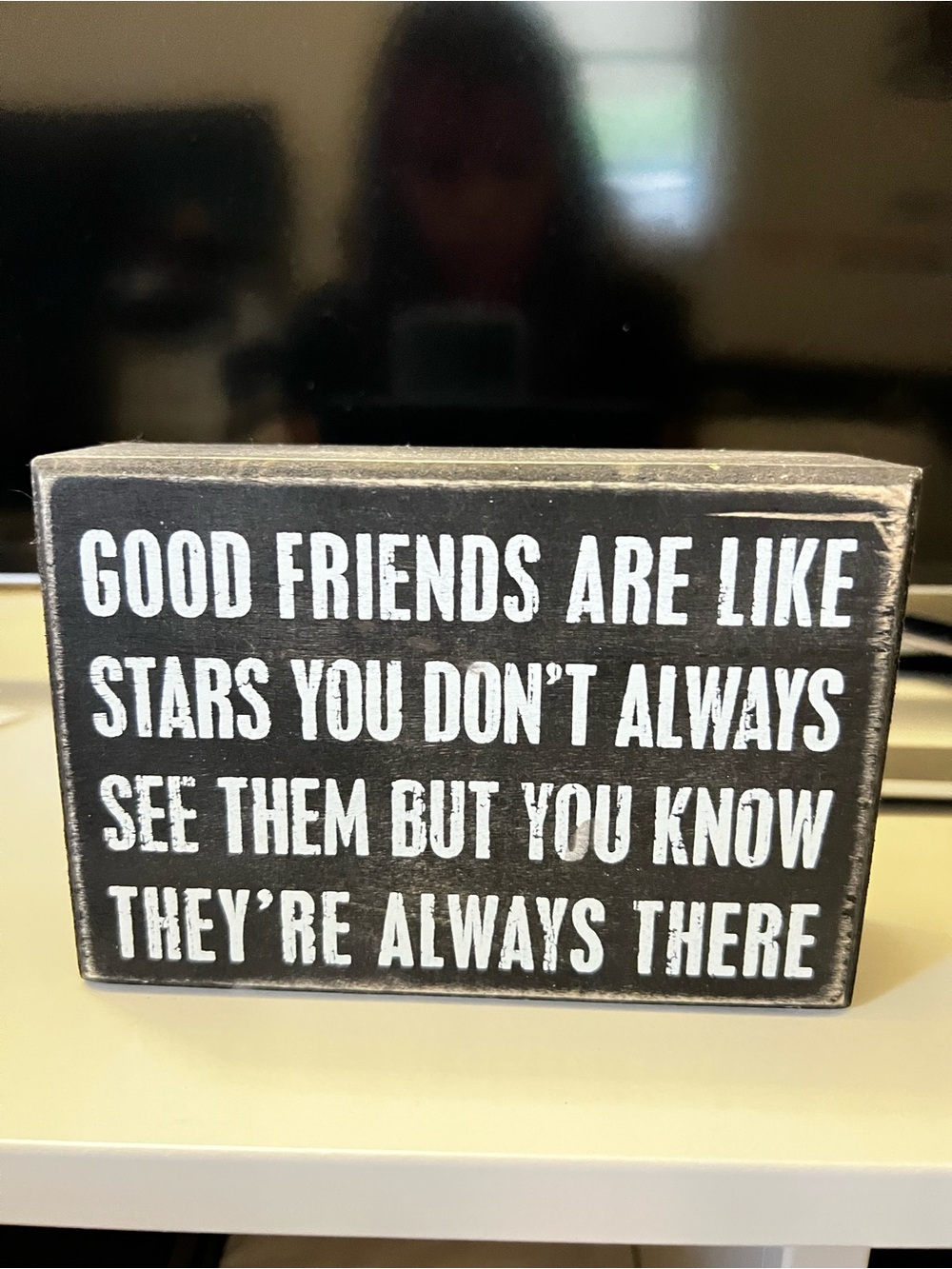 Classic Black Friendship Sign Box - Inspirational Home Accent